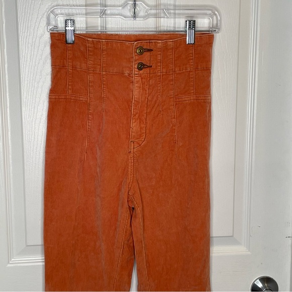 Free People We The Free Jayde Corduroy High Rise Flare Jeans in Burnt Orange 28 - Picture 5 of 13